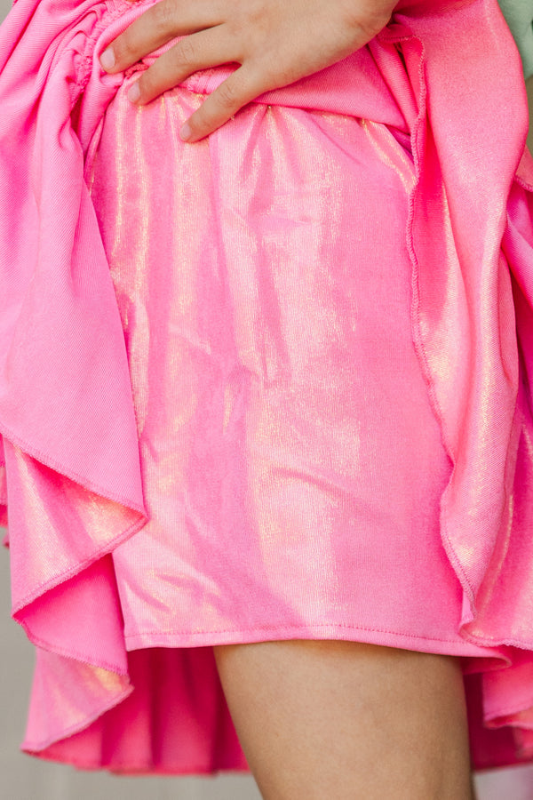 Girls: Take The Leap Pink Shimmer Skort