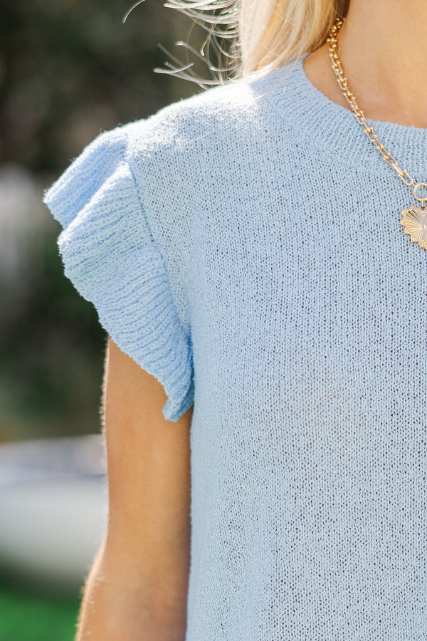 Certain Joy Light Blue Knit Top