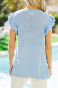 Certain Joy Light Blue Knit Top