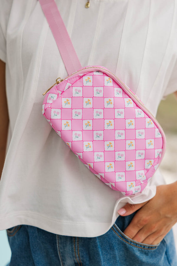 The Kenzie Pink Floral Fanny Pack