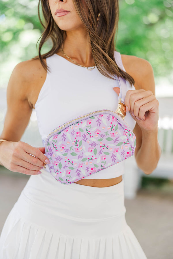 The Kenzie Lavender Floral Fanny Pack