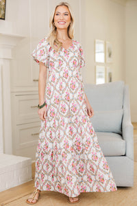 NURSING COLLECTION: Falling In Love Cream Floral Maxi Dress