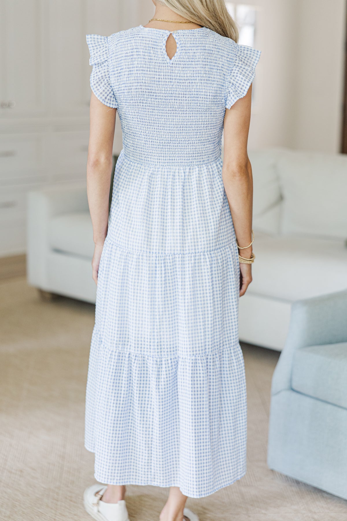 NURSING COLLECTION: Learn From The Best Light Blue Gingham Smocked Dre