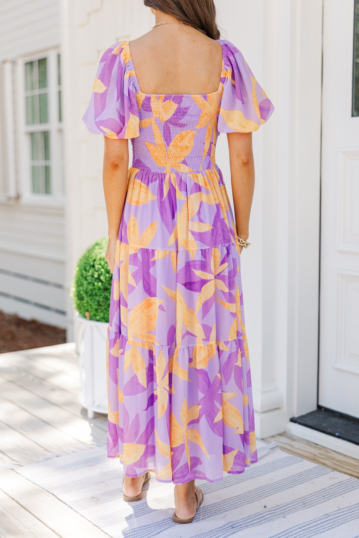 SUNSHINE SERENADE WOVEN MIDI DRESS