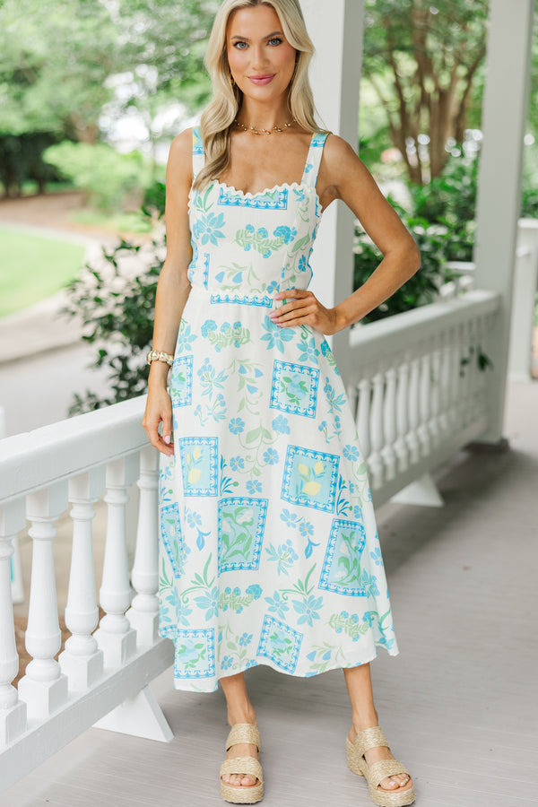 Clear Skies Blue Floral Midi Dress Shop the Mint Clear Skies Blue Floral Midi Dress Shop the Mint