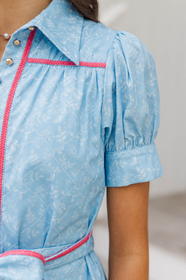 Girls: The Annalisa Light Blue Floral Dress