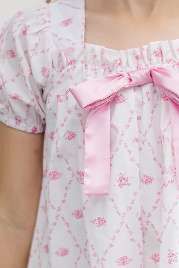 Girls: Delightful Days Cream Toile Dress