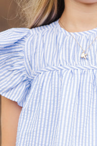 Girls: The Ali Blue Striped Blouse