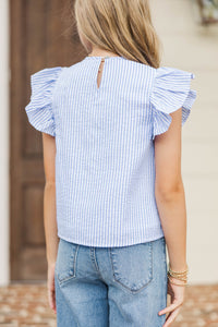 Girls: The Ali Blue Striped Blouse