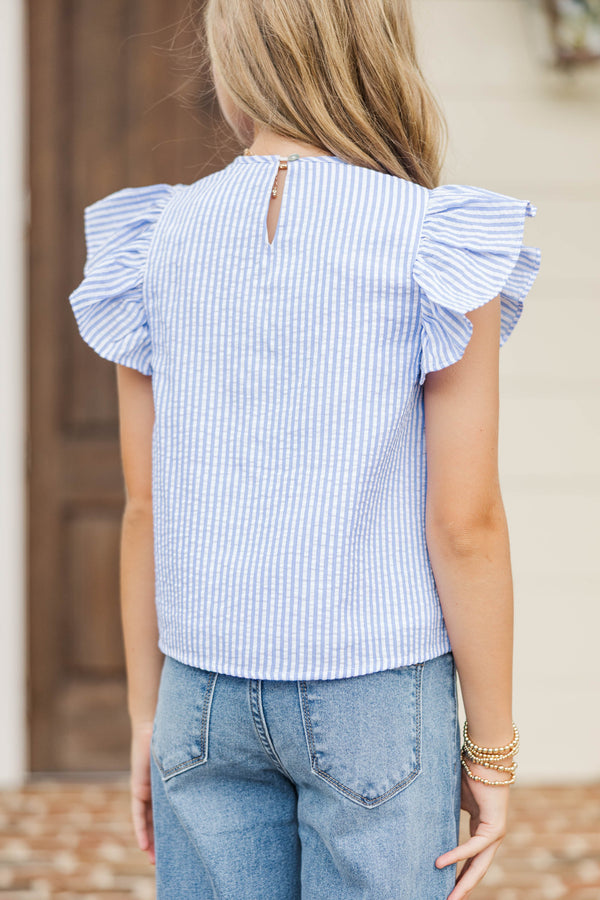 Girls: The Ali Blue Striped Blouse