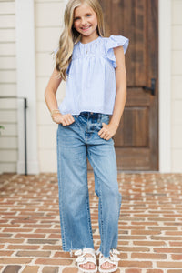 Girls: The Ali Blue Striped Blouse