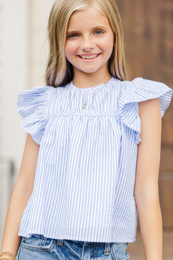 Girls: The Ali Blue Striped Blouse