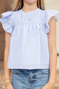 Girls: The Ali Blue Striped Blouse