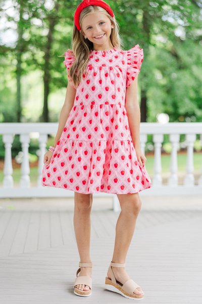 Girls: Sweet Nature Pink Apple Medallion Babydoll Dress – Shop the Mint