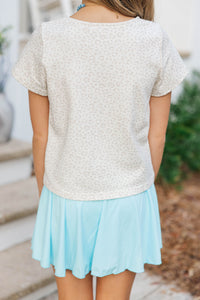 Girls: Journey Over Destination Cream Leopard Tee
