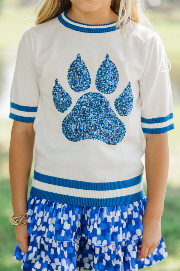 Girls: Stay In Character White and Blue Wildcats Sweater