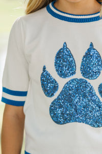 Girls: Stay In Character White and Blue Wildcats Sweater