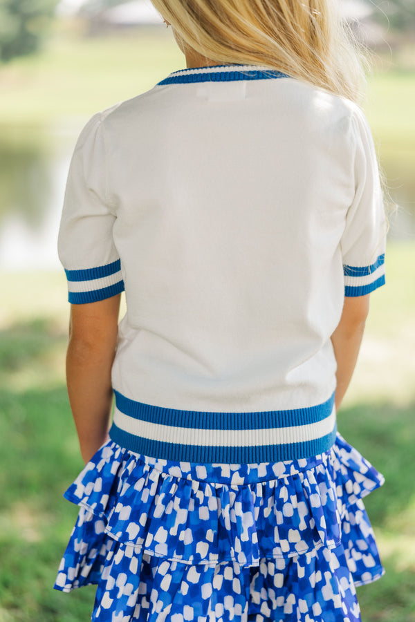 Girls: Stay In Character White and Blue Wildcats Sweater