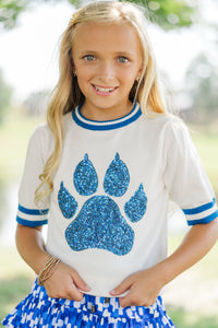 Girls: Stay In Character White and Blue Wildcats Sweater