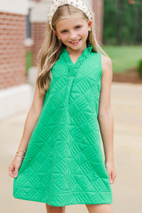 Girls: Never Better Green Textured Dress