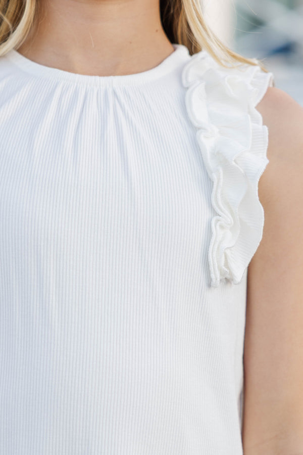 Girls: The Frill Seeker White Ruffle Sleeve Blouse