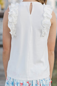 Girls: The Frill Seeker White Ruffle Sleeve Blouse