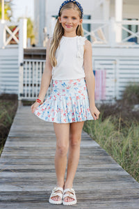 Girls: The Frill Seeker White Ruffle Sleeve Blouse