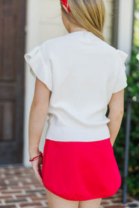 Girls: The Kennedy White Multi Bow Sweater