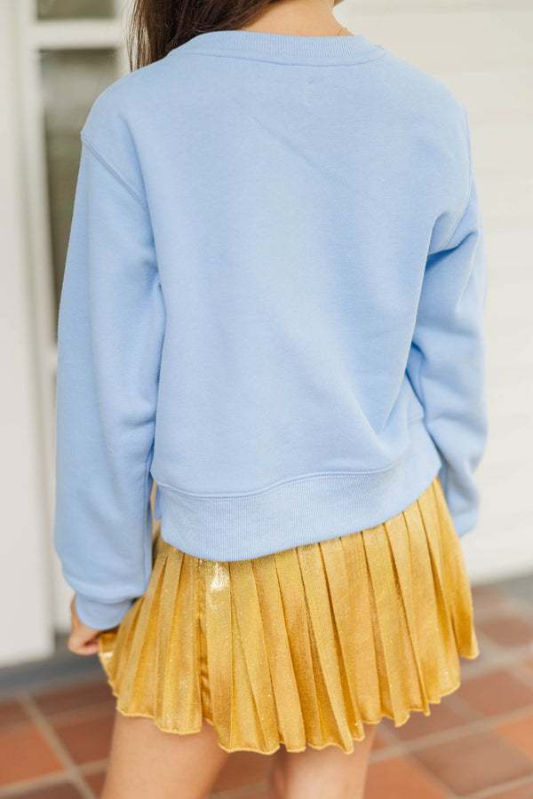 Girls: The Josie Blue Sequin Pencils Sweatshirt