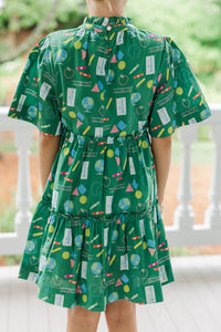 Girls: The Stephanie Green Toile Babydoll Dress