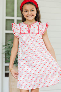 Girls: See It Through White First Day Stripes S/S Babydoll Dress