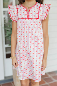 Girls: See It Through White First Day Stripes S/S Babydoll Dress