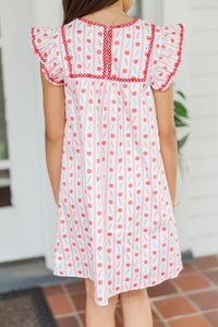 Girls: See It Through White First Day Stripes S/S Babydoll Dress