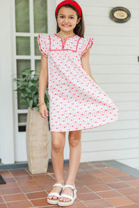 Girls: See It Through White First Day Stripes S/S Babydoll Dress