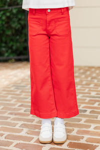 Girls: Give It Your All Red Wide Leg Denim