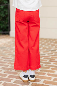 Girls: Give It Your All Red Wide Leg Denim