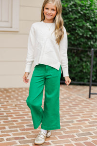 Girls: Give It Your All Green Wide Leg Denim