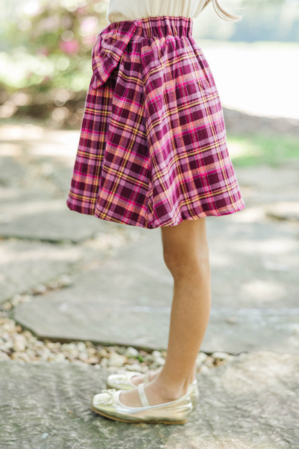 Girls: The Kate Pink Plaid Skort