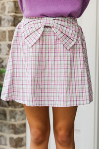 Girls: The Kate Mint Plaid Skort