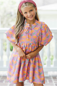 Girls: Believe In Magic Purple Floral Dress