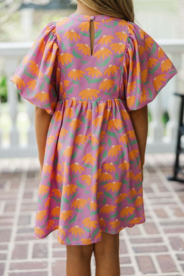 Girls: Believe In Magic Purple Floral Dress