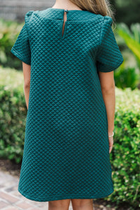 Girls: Nice To See You Emerald Green Textured Dress