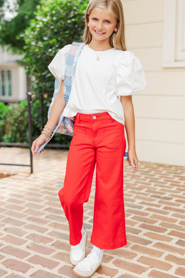 Girls: The Charlie White Puff Sleeve Blouse