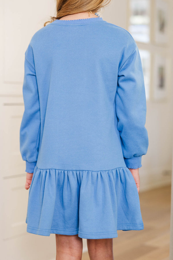 Girls: Cutest Ever Blue Sweatshirt Dress Shop the Mint Girls: Cutest Ever Blue Sweatshirt Dress Shop the Mint