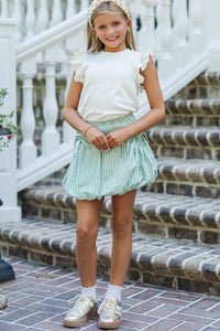 Girls: Certain Joy Cream Cable Knit Top