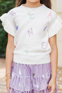 Girls: The Kennedy White ABCs Sweater