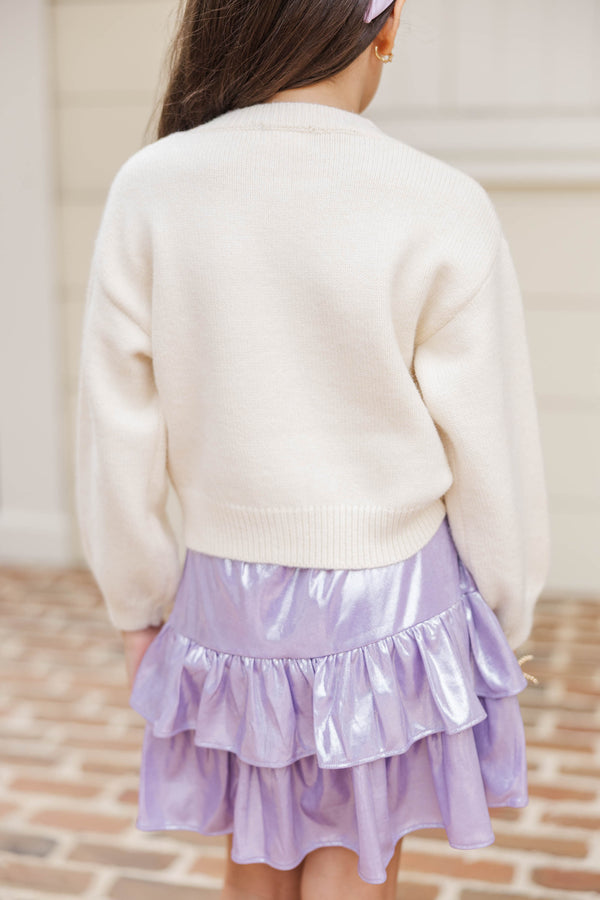 Girls: The Alyson Light Blue Bow Cardigan