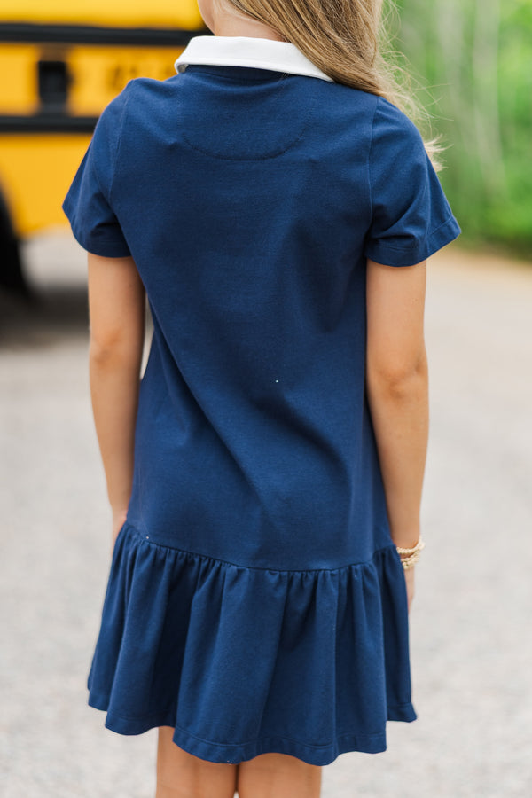 Girls: The Summer Navy Drop Waist Dress, (14/16) - The Mint Julep Boutique | Women's Boutique Clothing Girls: The Summer Navy Drop Waist Dress, (14/16) - The Mint Julep Boutique | Women's Boutique Clothing