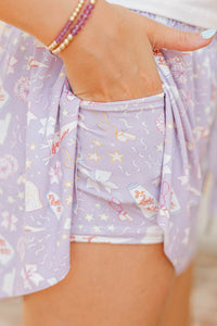 Girls: The Terri Lavender Cheer Print Shorts - 3