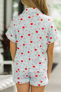 Girls: The Colette Light Blue Apple Print S/S Set